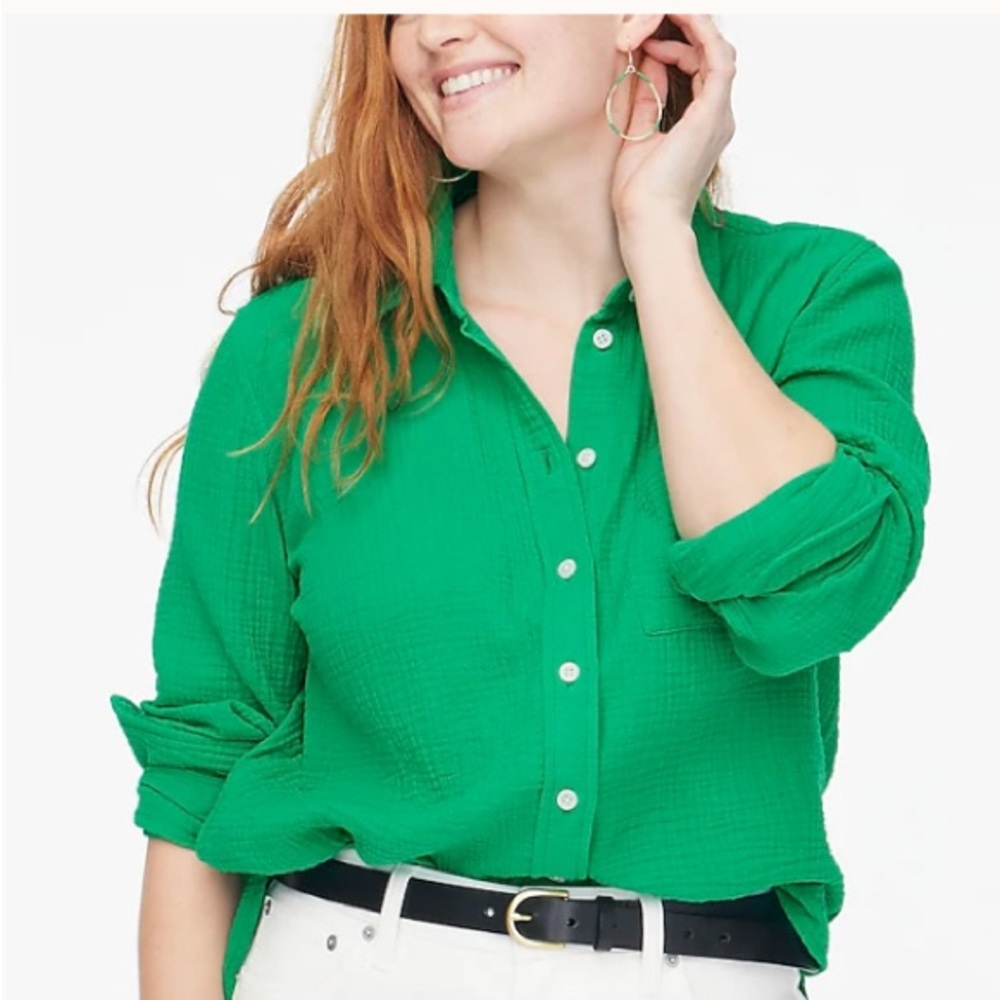 J. Crew Green Button Down Shirt